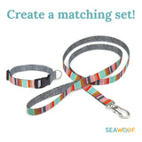 Eco Recycled Plastic Dog Collar Leash Multicolor Stripes