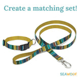 Recycled Plastic Dog Collar Dog Leash Green Stripes Pattern