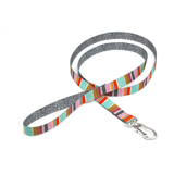 Eco Recycled Plastic Dog Collar Leash Multicolor Stripes