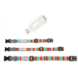 Eco Recycled Plastic Dog Collar Leash Multicolor Stripes