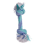 Snugarooz Lil Baby rope 3.5in white blue and teal striping, Dog Toys - Green Paw Shop