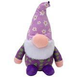 SnugArooz Daisy the gnome, purple plush gnome with white beard and purple hat with daisies, Dog Toys - Green Paw Shop