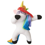 SnugArooz DAB the unicorn, white unicorn with purple glasses and red hat, Dog Toys - Green Paw Shop